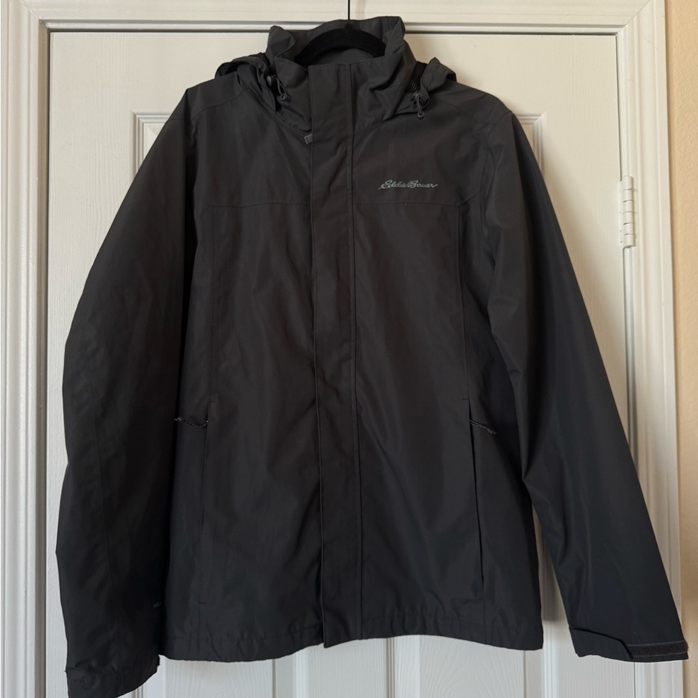 Eddie Bauer Men's Charcoal Rain Jacket